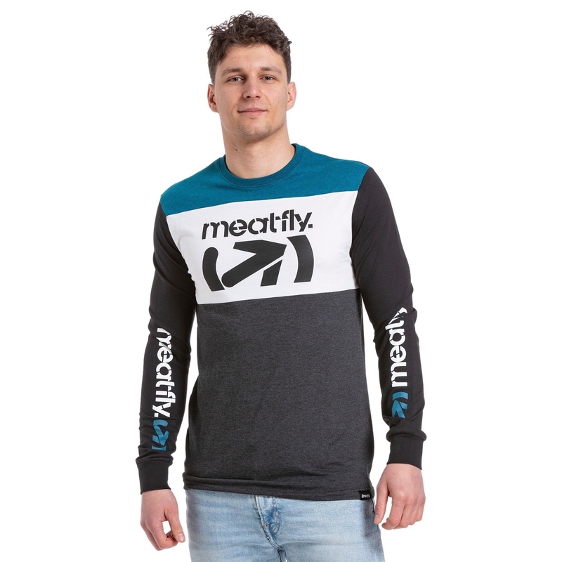 Triko s dlouhým rukávem Meatfly Judgement modro-šedé