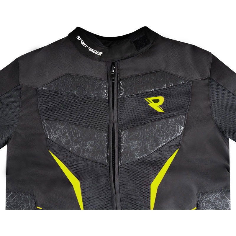 Naiste mootorratta jope Street Racer Rose Air must-fluo kollane
