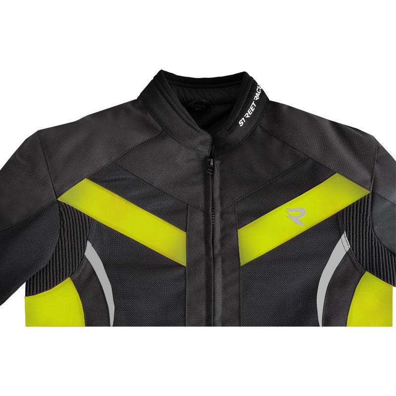 Street Racer Evans Air must-fluo kollane mootorratta jope