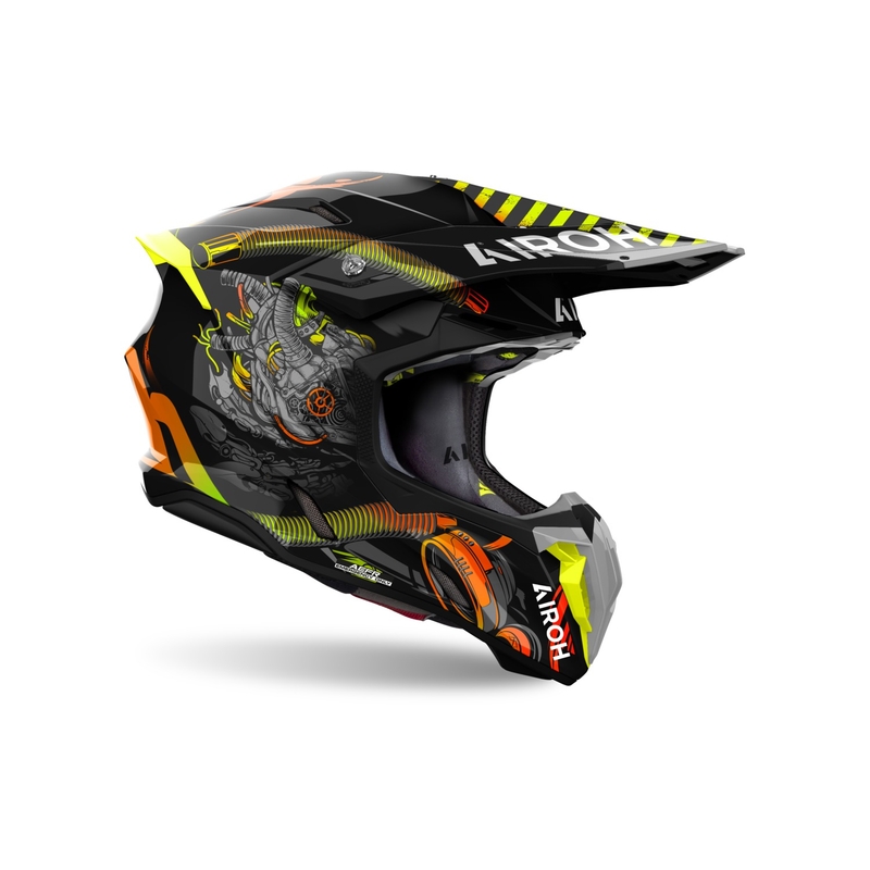 Motokrossikiiver Airoh Twist 3 Toxic must-oranž