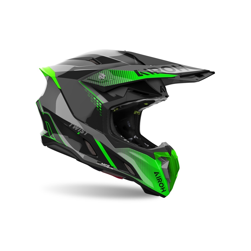 Motokrossikiiver Airoh Twist 3 Shard läikiv roheline