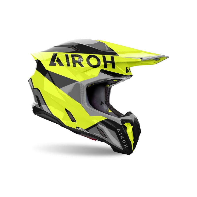 Motokrossi kiiver Airoh Twist 3 King läikiv kollane