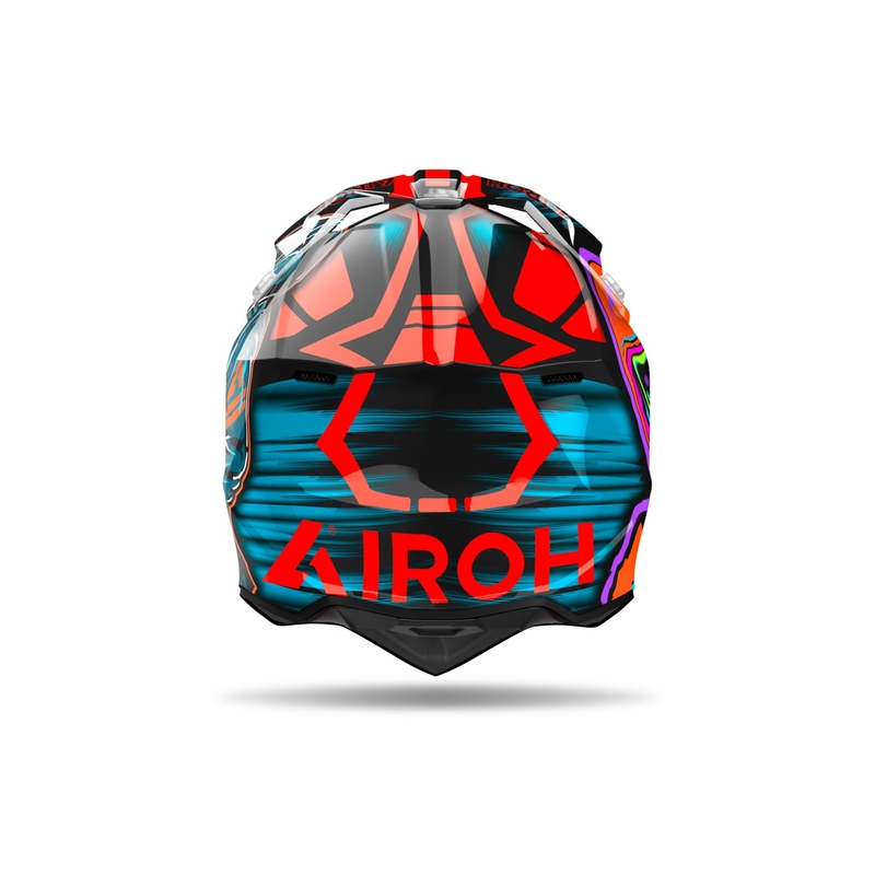 Motokrossi kiiver Airoh Wraaap Cyber läikiv oranž