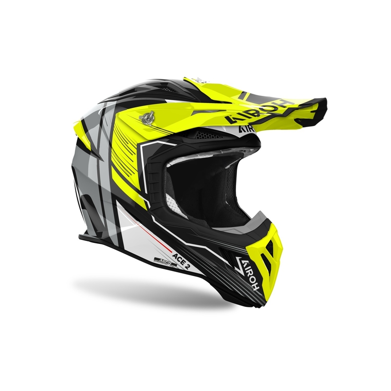 Motokrossikiiver Airoh Aviator Ace 2 Engine läikiv kollane