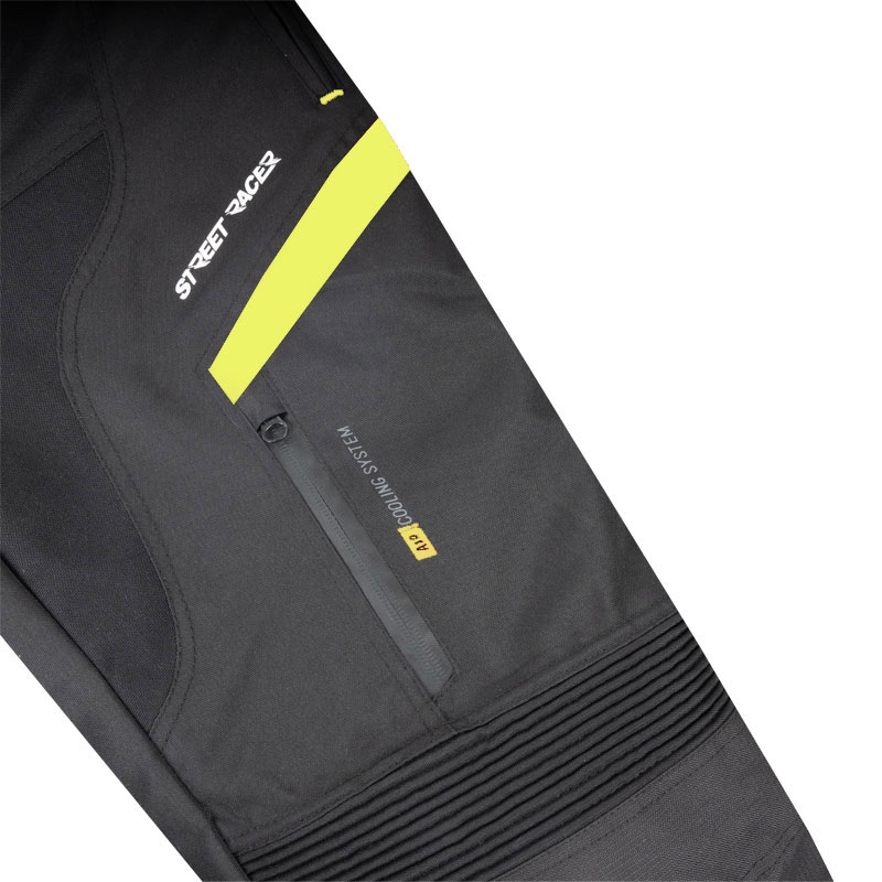 Naiste Street Racer Vix must-fluorokollased mootorrattapüksid