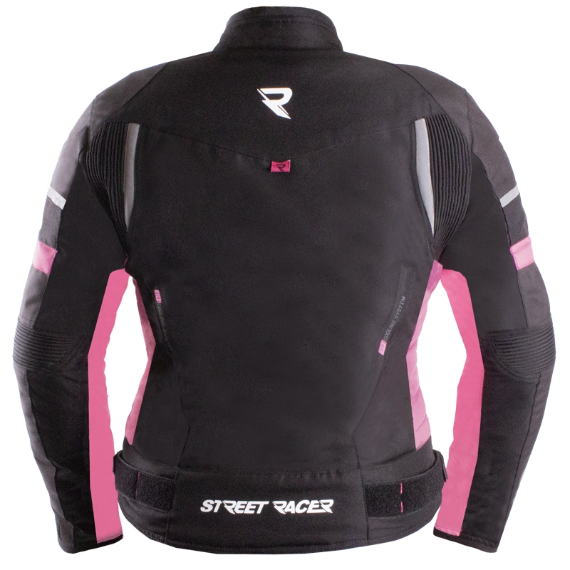 Naiste Street Racer Betty II Air must ja roosa mootorratta jope