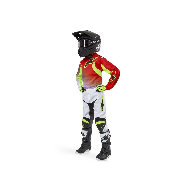 Alpinestars Racer Lucent laste motokrossipüksid valge-must-kollane