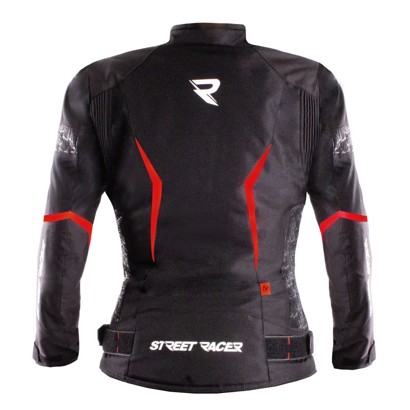 Naiste Street Racer Rose Air must ja punane mootorratta jope