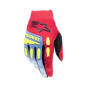 Alpinestars Full Bore 2024 laste motokrossikindad helesinine-punane-fluo kollane-mustad