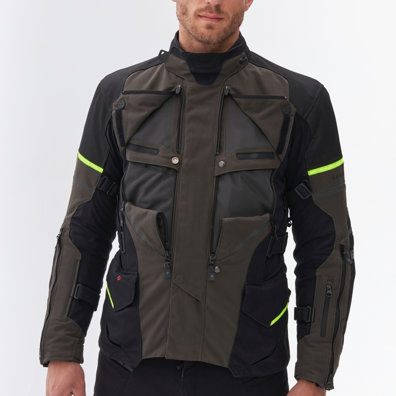Rebelhorn Range antratsiit-must-fluo kollane mootorratta jakk