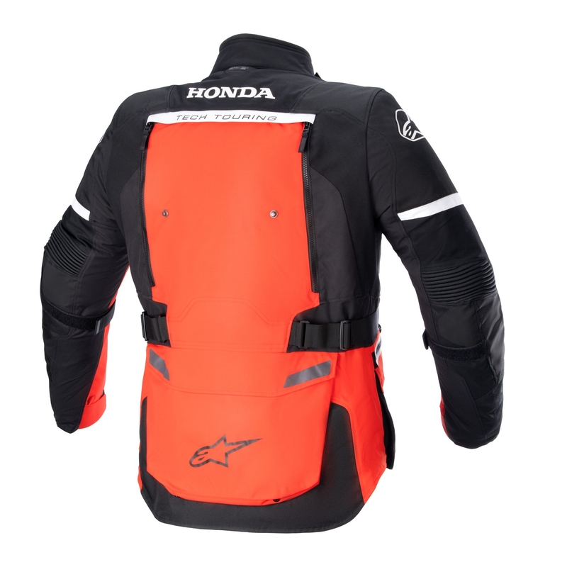Alpinestars Bogota PRO Drystar Honda kollektsiooni fluo punane/must mootorratta jakk