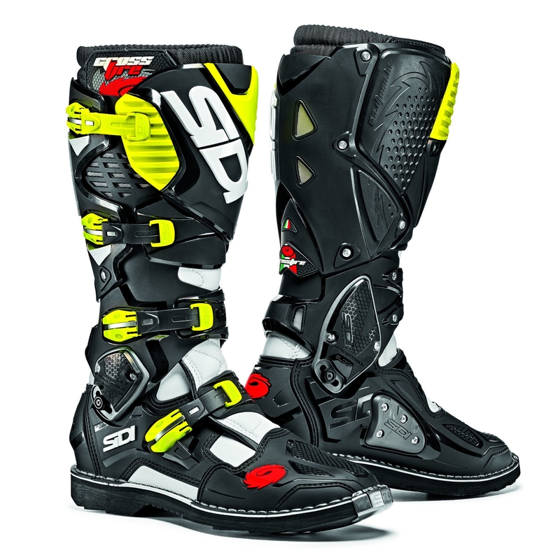 Mootorrattasaapad SIDI CROSSFIRE 3 valge-must-fluo kollane