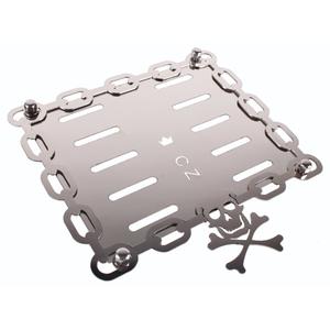 Roostevabast terasest pad CZ numbrimärgi all Skull