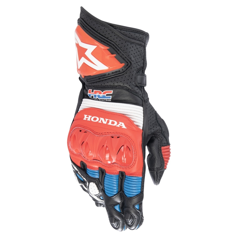 Mootorrattakindad Alpinestars GP PRO R 3 Honda must-punane-fluo-sinine-valge