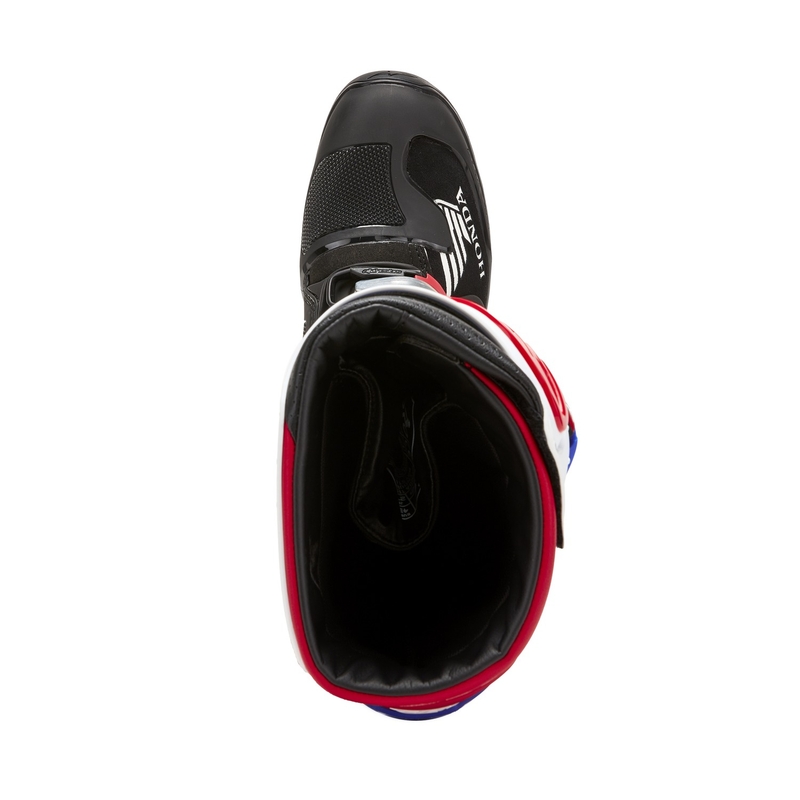 Alpinestars Tech 7 Enduro Drystar Honda must-sinine-valge-punane mootorratta saapad