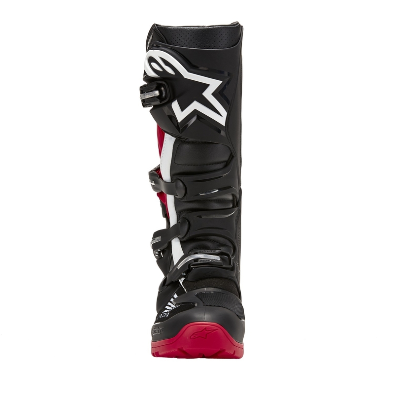Alpinestars Tech 7 Enduro Drystar Honda mustad ja punased mootorratta saapad