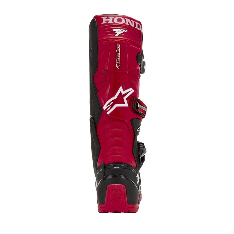 Alpinestars Tech 7 Enduro Drystar Honda mustad ja punased mootorratta saapad