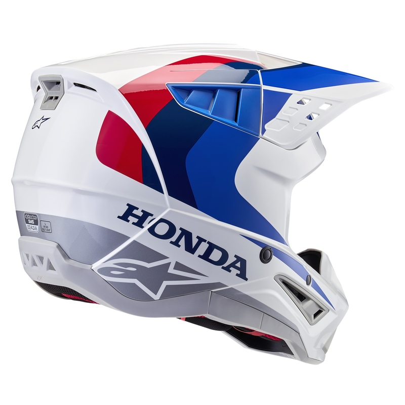Alpinestars S-M5 Honda motokrossikiiver valge-sinine-punane