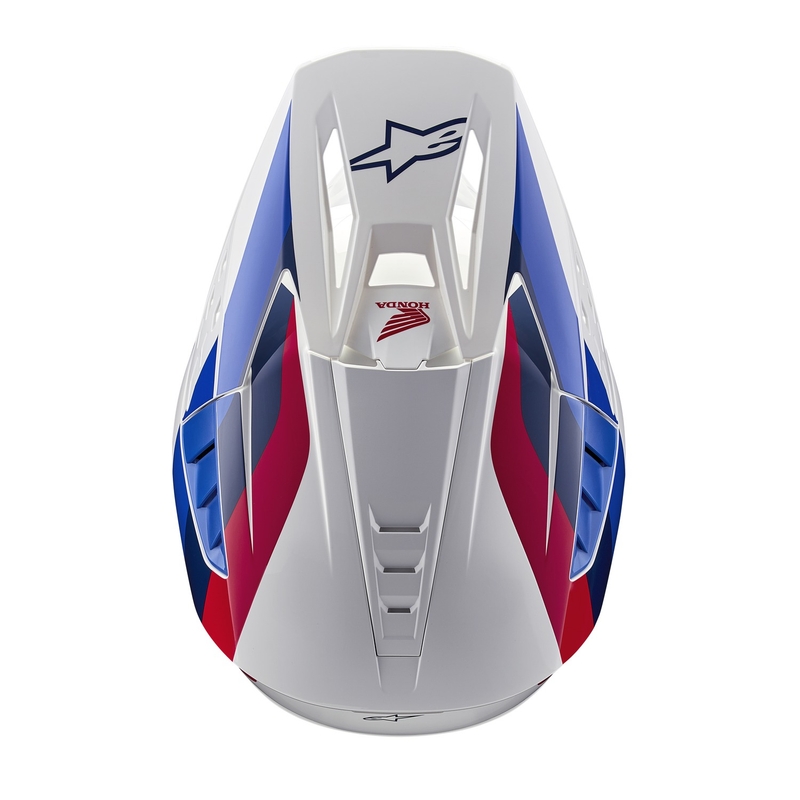 Alpinestars S-M5 Honda motokrossikiiver valge-sinine-punane