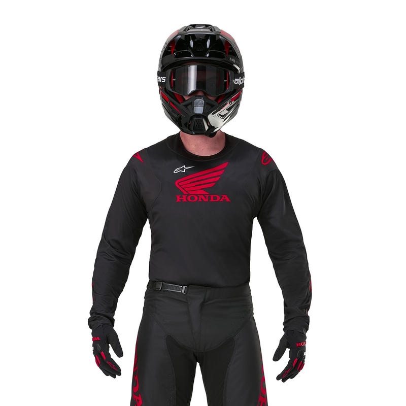 Alpinestars Racer Iconic Honda motokrossitrikoo must ja punane