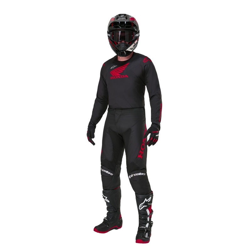 Alpinestars Racer Iconic Honda motokrossitrikoo must ja punane