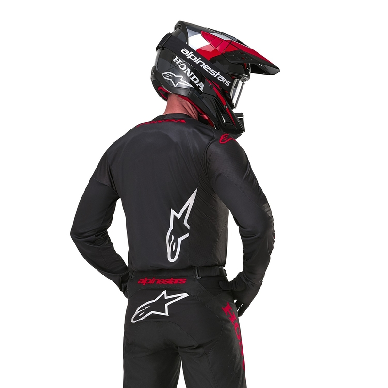 Alpinestars Racer Iconic Honda motokrossitrikoo must ja punane