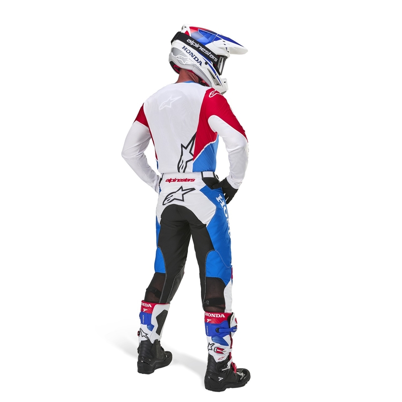 Motokrossitrikoo Alpinestars Racer Iconic Honda kollektsioon valge-sinine-punane-musta