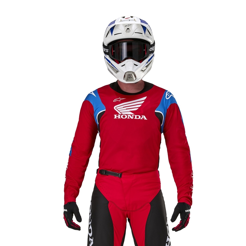 Alpinestars Racer Iconic Honda kollektsiooni punane-must-sinine-valge motokrossitrikoo