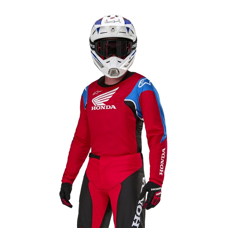 Alpinestars Racer Iconic Honda kollektsiooni punane-must-sinine-valge motokrossitrikoo