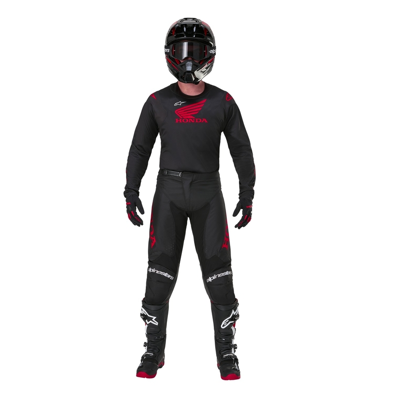 Alpinestars Racer Iconic Honda motokrossi püksid must ja punane