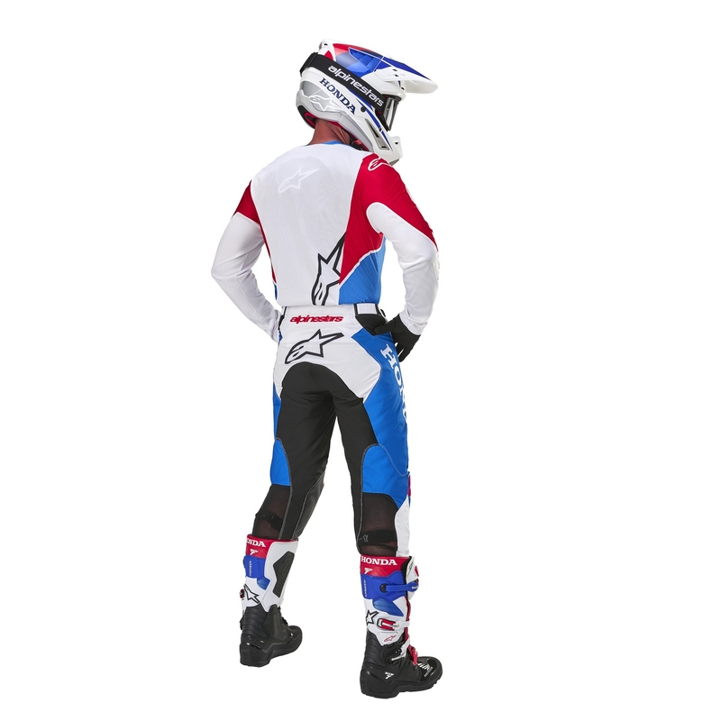 Alpinestars Racer Iconic Honda motokrossipüksid valge-sinine-punane-mustad