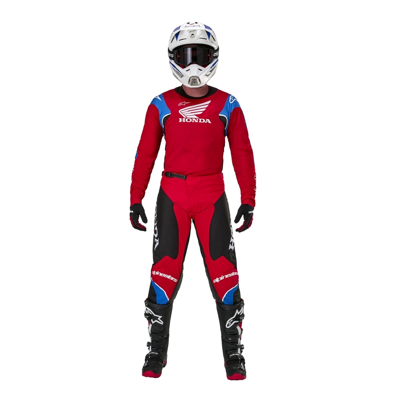 Alpinestars Racer Iconic Honda motokrossipüksid punane-must-sinine-valge kollektsioon