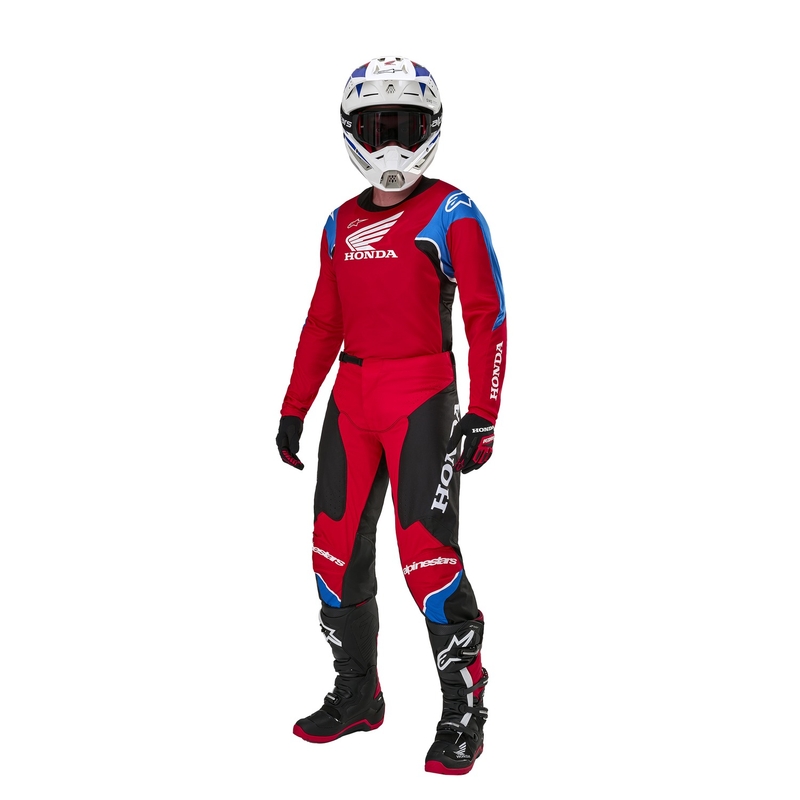 Alpinestars Racer Iconic Honda motokrossipüksid punane-must-sinine-valge kollektsioon