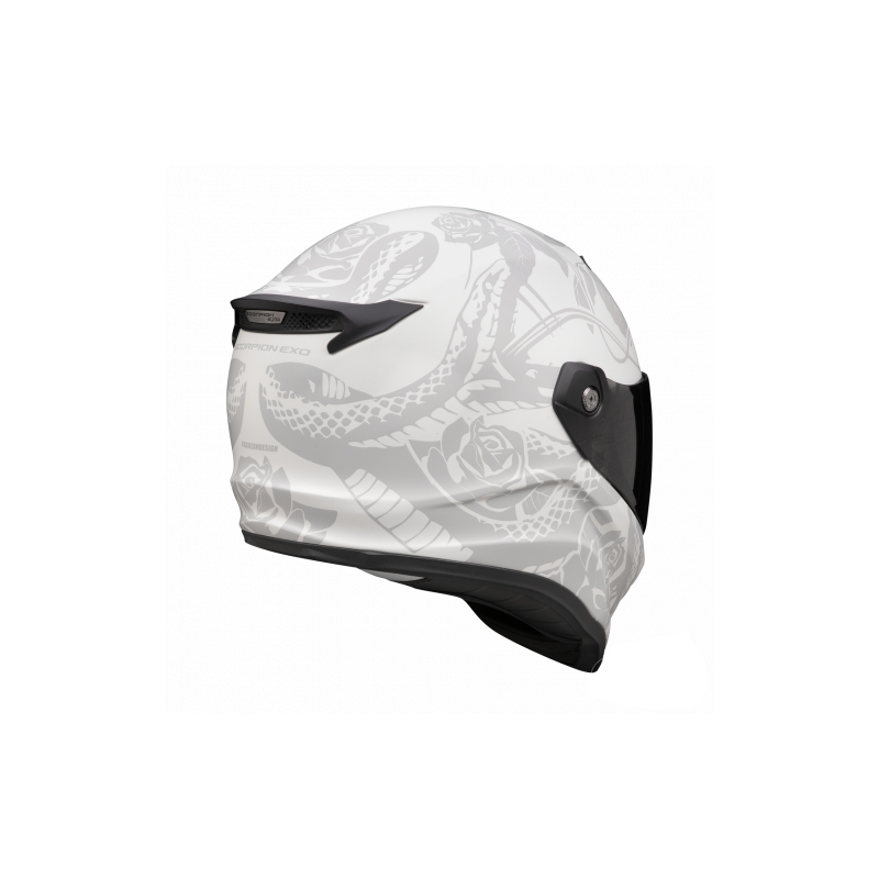 Integreeritud mootorratta kiiver Scorpion Covert FX Dragon matt hall-hõbedane