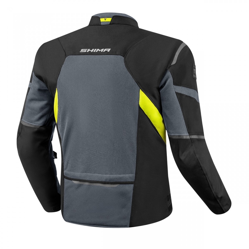 Mootorratta jope Shima Rush Vent 2.0 must-hall-fluo kollane