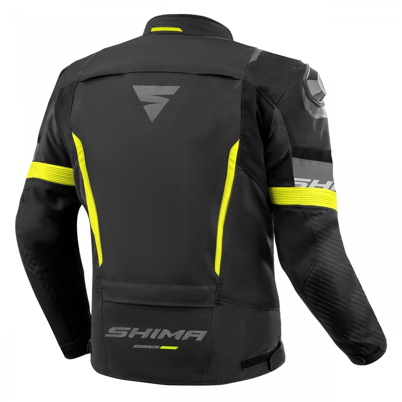 Mootorratta jope Shima Solid 2.0 must-fluo kollane