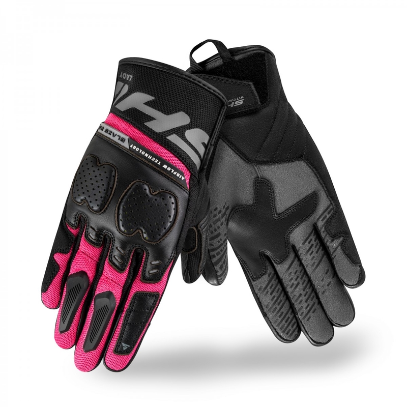 Naiste Shima Blaze 2.0 mustad ja roosad mootorratta kindad