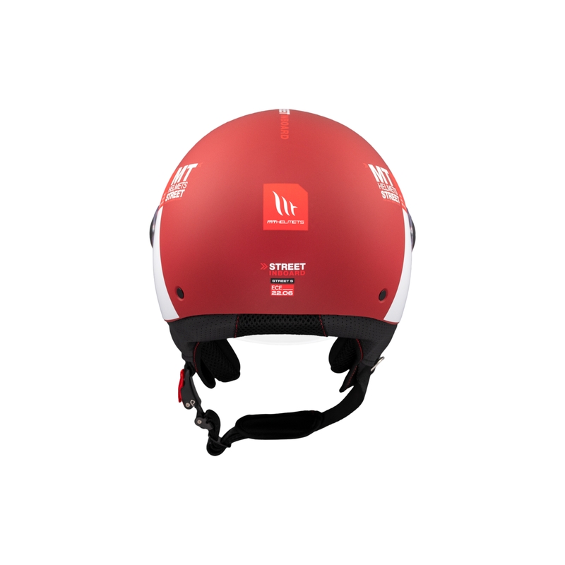 Otevřená helma na motorku MT STREET INBOARD C5 matná červeno-bílá