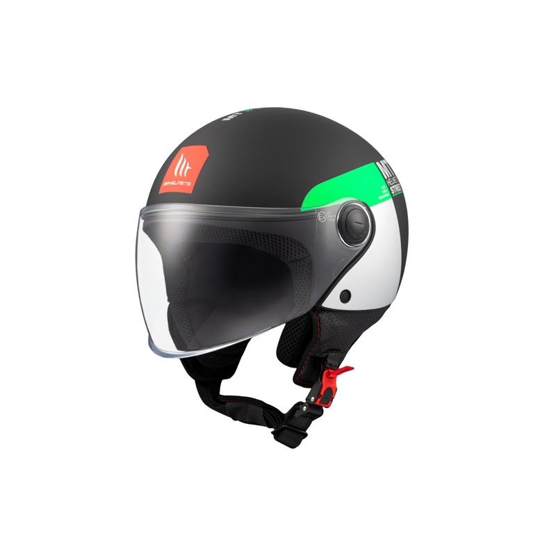 Otevřená helma na motorku MT STREET INBOARD D6 matná černo-zelená