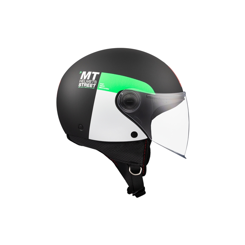 Otevřená helma na motorku MT STREET INBOARD D6 matná černo-zelená