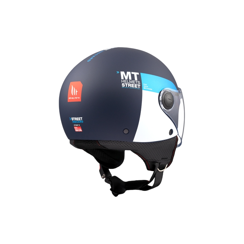 Avatud mootorratta kiiver MT STREET INBOARD C7 matt sini-valge