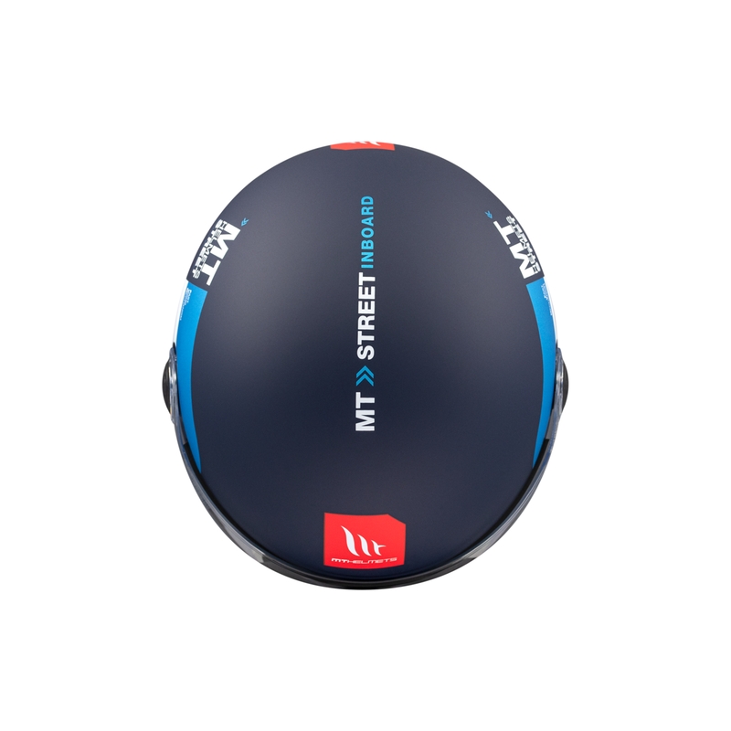 Avatud mootorratta kiiver MT STREET INBOARD C7 matt sini-valge