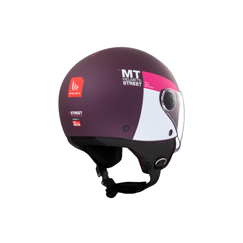 Otevřená helma na motorku MT STREET INBOARD C8 matná fialovo-růžová