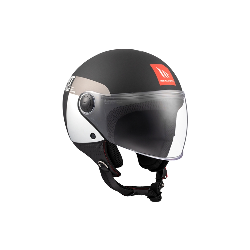 Avatud mootorratta kiiver MT STREET INBOARD D2 matt must-hõbedane