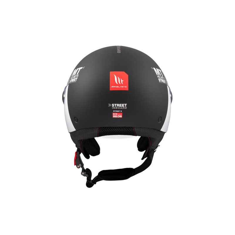 Avatud mootorratta kiiver MT STREET INBOARD D2 matt must-hõbedane