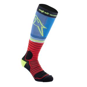 Alpinestars MX PRO sokid must-punane-fluorikollane-fluorikollane-sinine