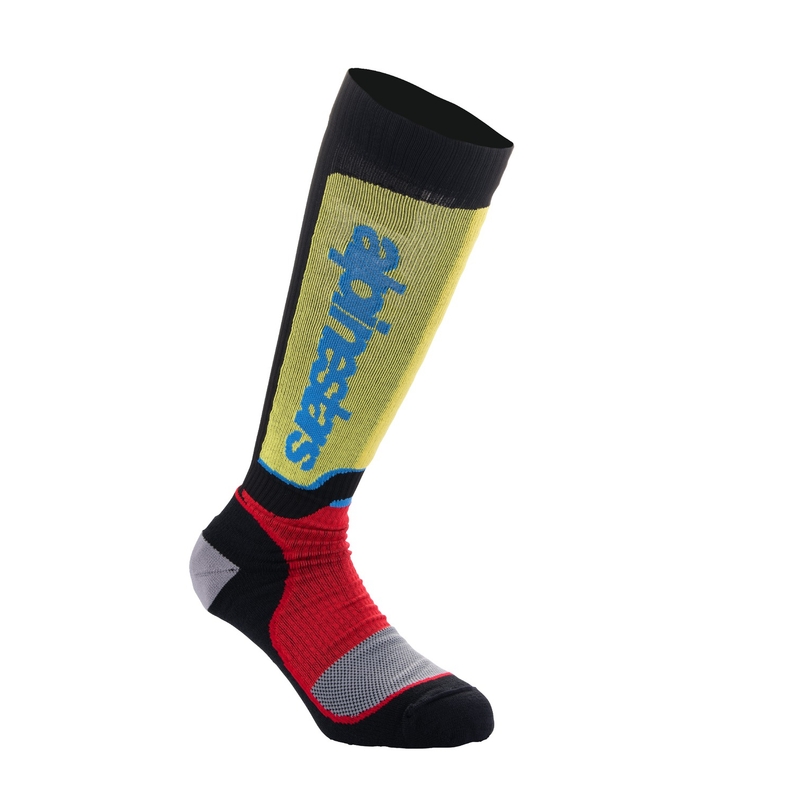 Laste sokid Alpinestars MX Plus must-punased fluokollased fluo-kollased fluo-sinised
