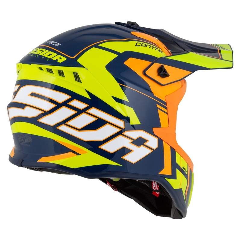 Motokrosová helma Cassida Cross Pro 2 Contra fluo žluto-oranžovo-modrá