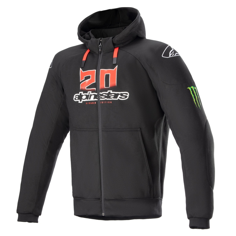 Alpinestars Chrome Ignition Monster FQ20 must-punase-valge-roheline mootorratta jope