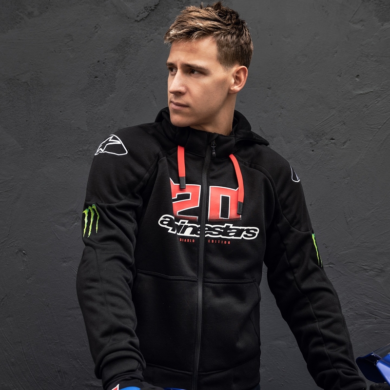 Alpinestars Chrome Ignition Monster FQ20 must-punase-valge-roheline mootorratta jope